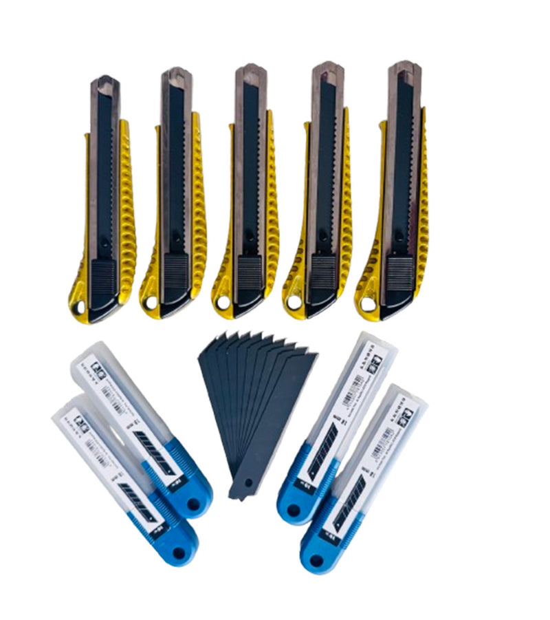 5 Gold Cuttermesser mit 50 Premiumklingen // ab 199€