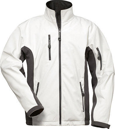 Softshell-Jacke weiß/grau, mit Fleece-Innenseite