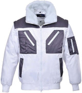 Pilotenjacke, weiß/grau