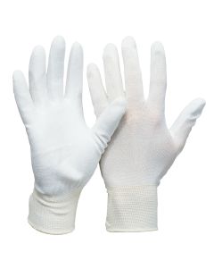 Feinstrick-Handschuhe mit PU-Beschichtung, weiß