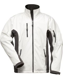 Softshell-Jacke weiß/grau, mit Fleece-Innenseite