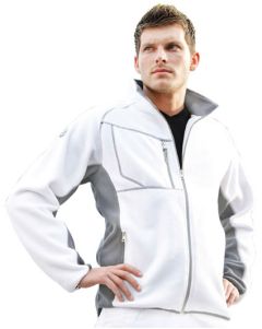 Fleece-Jacke, weiß/grau